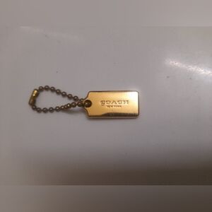 Authentic Coach Small Gold Plated Hang Tag Bag Charm
